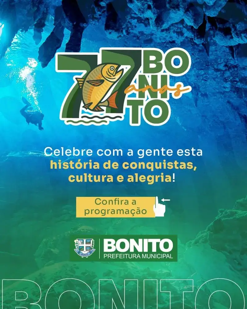 Bonito celebra 77 anos com programação especial de aniversário