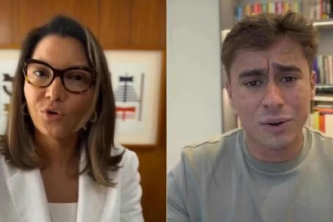 Nikolas Ferreira chama Janja de "sonsa" em vídeo nas redes sociais - (crédito: Reprodução/Redes sociais )