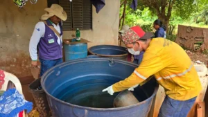 Mutirão contra a chikungunya na reserva de Dourados. (Reprodução, Prefeitura de Dourados)