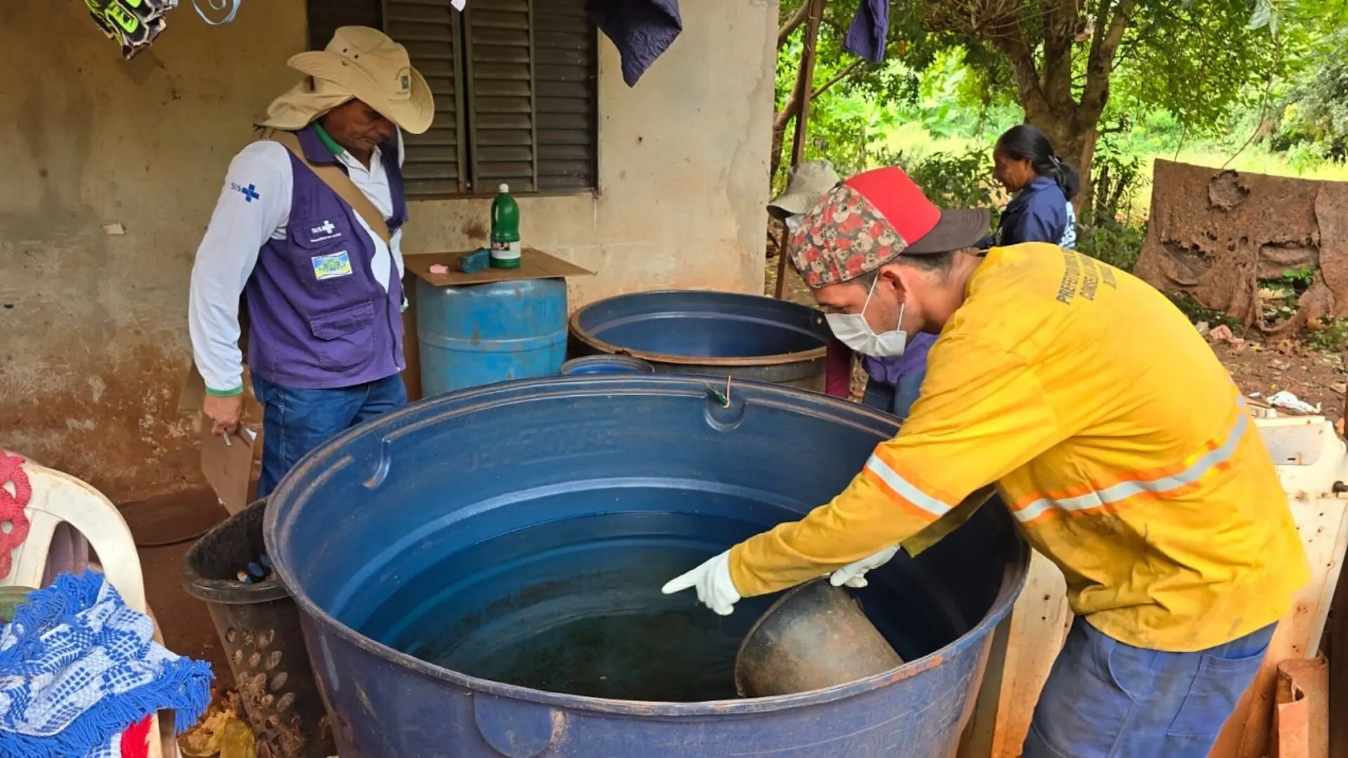 Mutirão contra a chikungunya na reserva de Dourados. (Reprodução, Prefeitura de Dourados)
